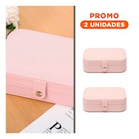 Pack2 Alhajero Compacto 16x11x5 cm Rosado Bebe Con Divisiones